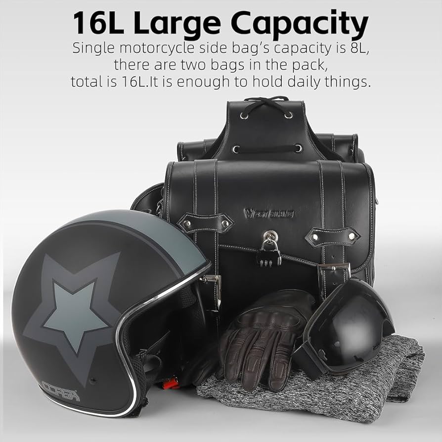 Rutexc サイドバッグ・リアバッグ、バイク用、レトロリアサイド